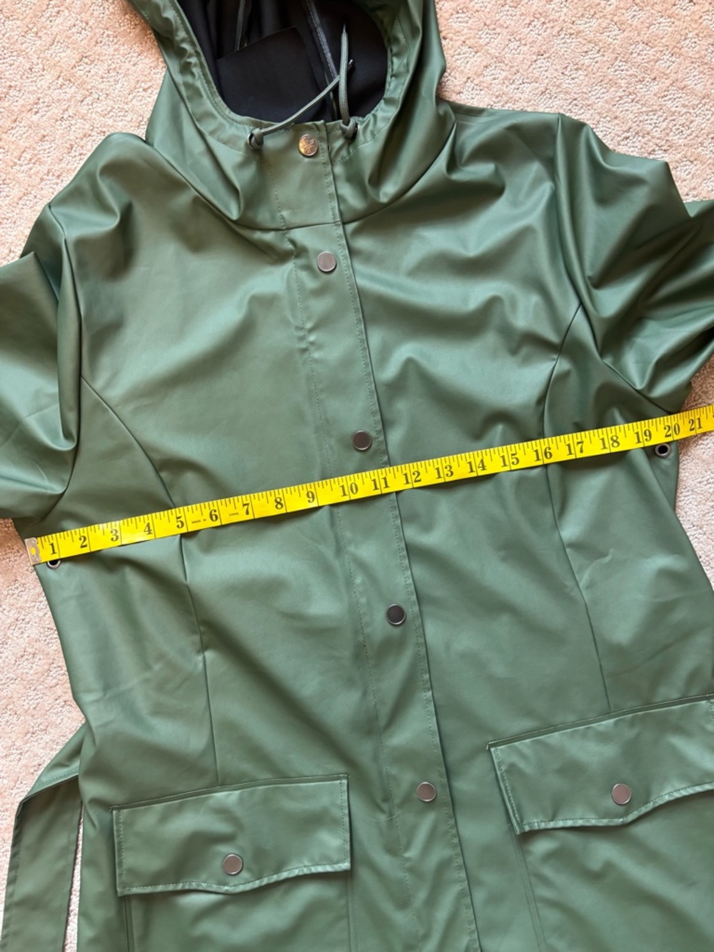 Rains Curve Waterproof Belted Jacket - Picture 11 of 16